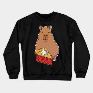 Capybara Cherry Pie Slice Crewneck Sweatshirt